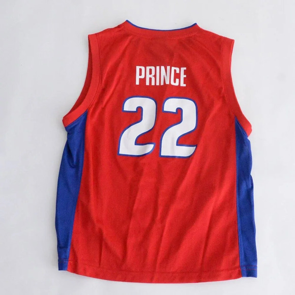 Reebok NBA Authentics Detroit Pistons #22 Prince Red Blue Basketball Jersey - Picture 12 of 13